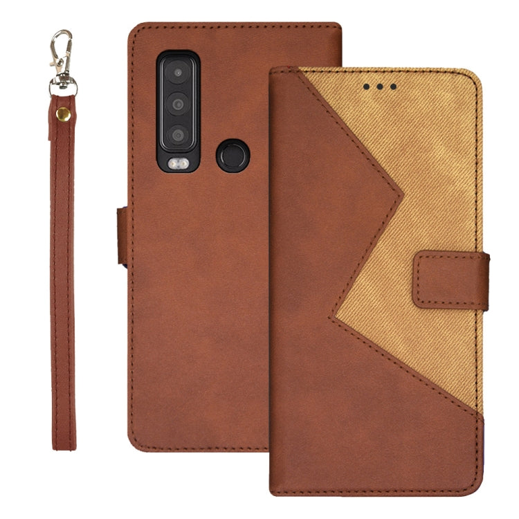 For CAT S75 idewei Two-color Splicing Leather Phone Case(Brown) - More Brand by idewei | Online Shopping UK | buy2fix