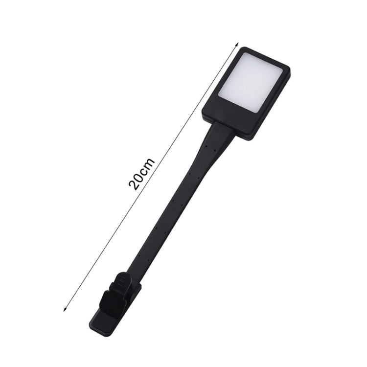 LED Reading Light Clip Book USB Charging Mini Bedside Learning Lamp(Black) - USB Light by buy2fix | Online Shopping UK | buy2fix