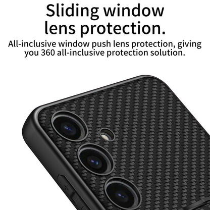 For Samsung Galaxy S24+ 5G GKK Skin Feel Leather Fold Holder Phone Case(Carbon Fiber Texture) - Galaxy S24+ 5G Cases by GKK | Online Shopping UK | buy2fix