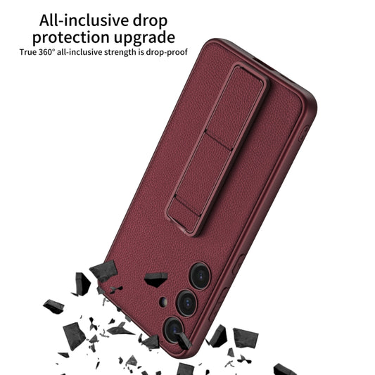 For Samsung Galaxy S24 5G GKK Skin Feel Leather Fold Holder Phone Case(Red) by GKK