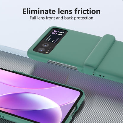 For Motorola Razr 40 3 in 1 Skin Feel PC Phone Case with Hinge(Forest Green) by buy2fix