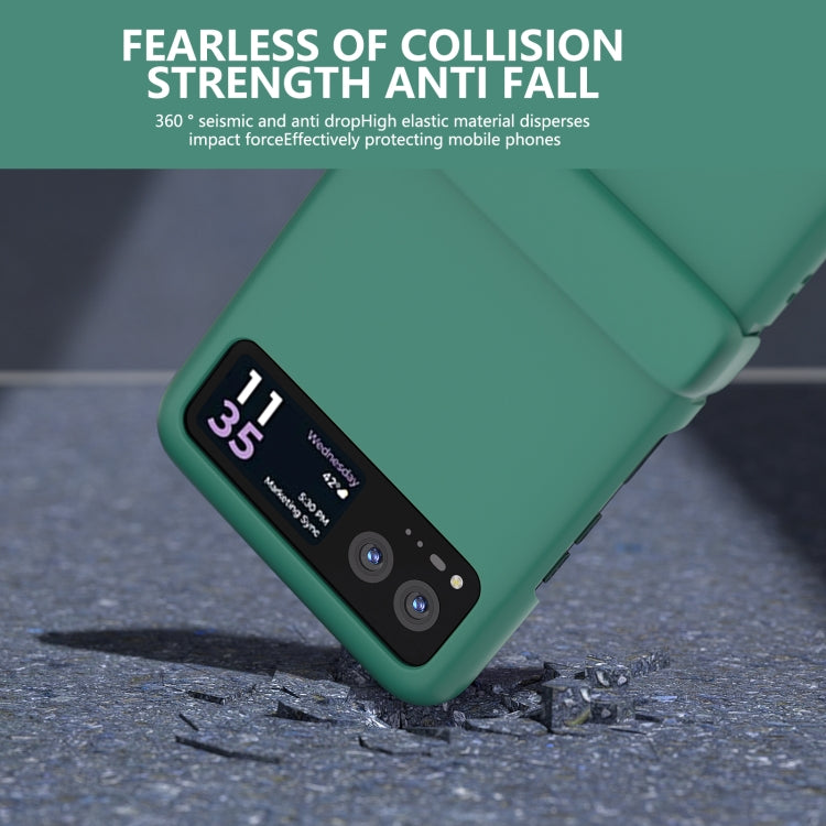 For Motorola Razr 40 3 in 1 Skin Feel PC Phone Case with Hinge(Forest Green) by buy2fix