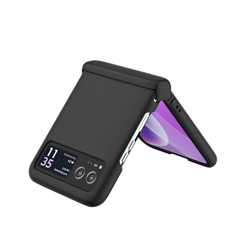 For Motorola Razr 40 3 in 1 Skin Feel PC Phone Case with Hinge(Black) by buy2fix
