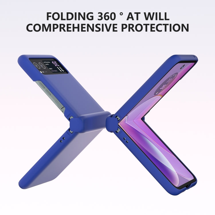 For Motorola Razr 40 3 in 1 Skin Feel PC Phone Case with Hinge(Klein Blue) by buy2fix