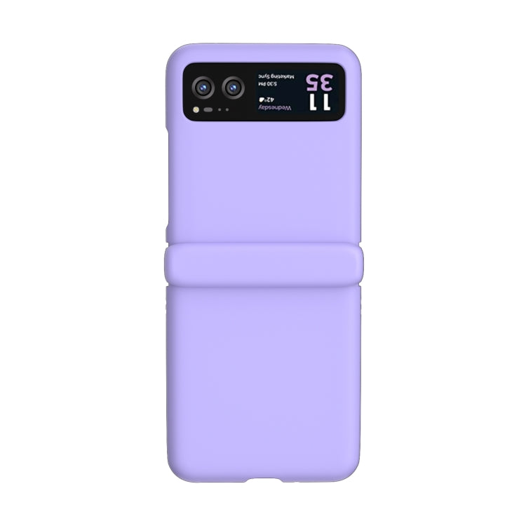 For Motorola Razr 40 3 in 1 Skin Feel PC Phone Case with Hinge(Sakura Purple) by buy2fix