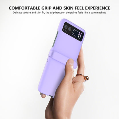 For Motorola Razr 40 3 in 1 Skin Feel PC Phone Case with Hinge(Sakura Purple) by buy2fix