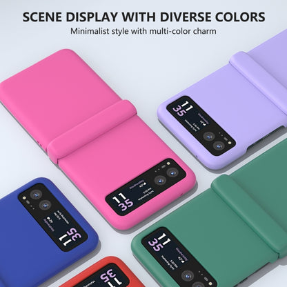 For Motorola Razr 40 3 in 1 Skin Feel PC Phone Case with Hinge(Sakura Purple) by buy2fix