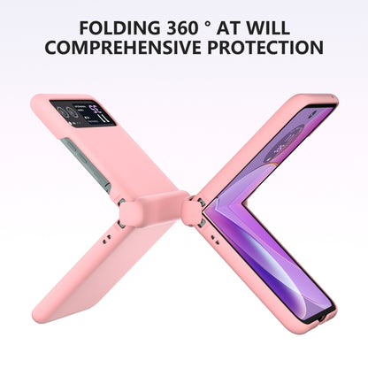 For Motorola Razr 40 3 in 1 Skin Feel PC Phone Case with Hinge(Pink) by buy2fix