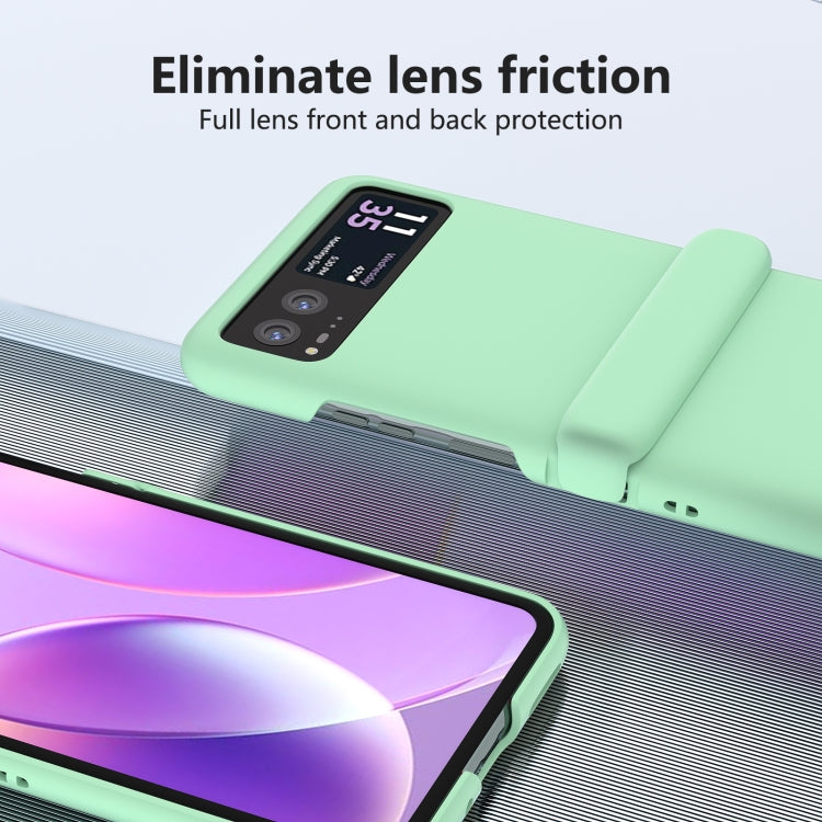 For Motorola Razr 40 3 in 1 Skin Feel PC Phone Case with Hinge(Mint Green) by buy2fix