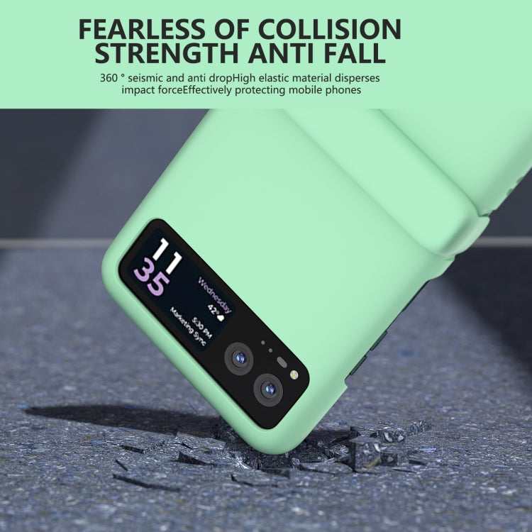 For Motorola Razr 40 3 in 1 Skin Feel PC Phone Case with Hinge(Mint Green) by buy2fix