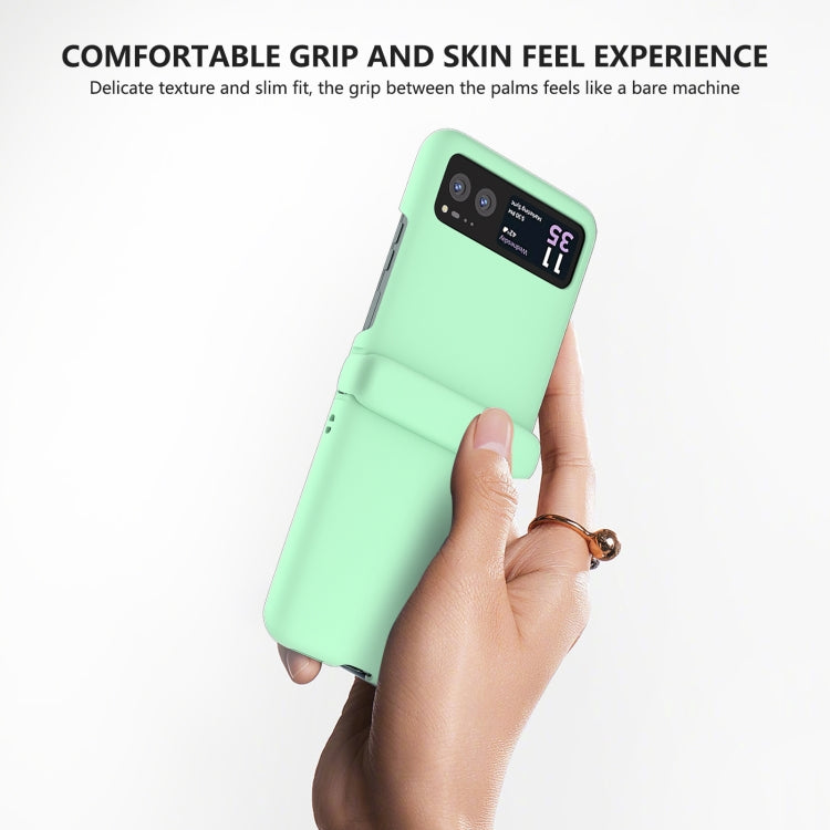 For Motorola Razr 40 3 in 1 Skin Feel PC Phone Case with Hinge(Mint Green) by buy2fix