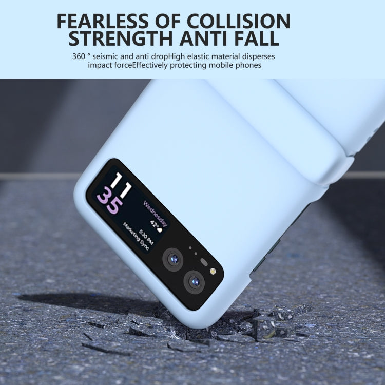 For Motorola Razr 40 3 in 1 Skin Feel PC Phone Case with Hinge(Sky Blue) by buy2fix