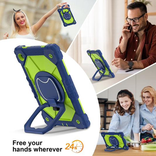 For Samsung Galaxy Tab A8 10.5 2021 Contrast Color Robot Silicone Hybrid PC Tablet Case(Navy Yellow Green) - Other Galaxy Tab PC by buy2fix | Online Shopping UK | buy2fix