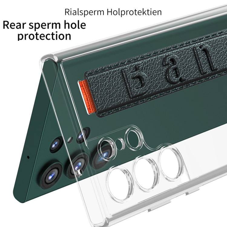 For Samsung Galaxy S24 Ultra 5G GKK Space Frame Transparent PC + TPU Phone Case with Wrist Strap(Black) by GKK