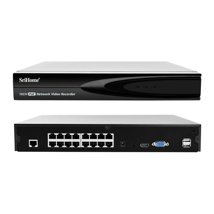 SriHome NVS006 1080P Ultra HD 16 Channel POE Network Video Recorder(EU Plug) - Digital Video Recorder by SriHome | Online Shopping UK | buy2fix