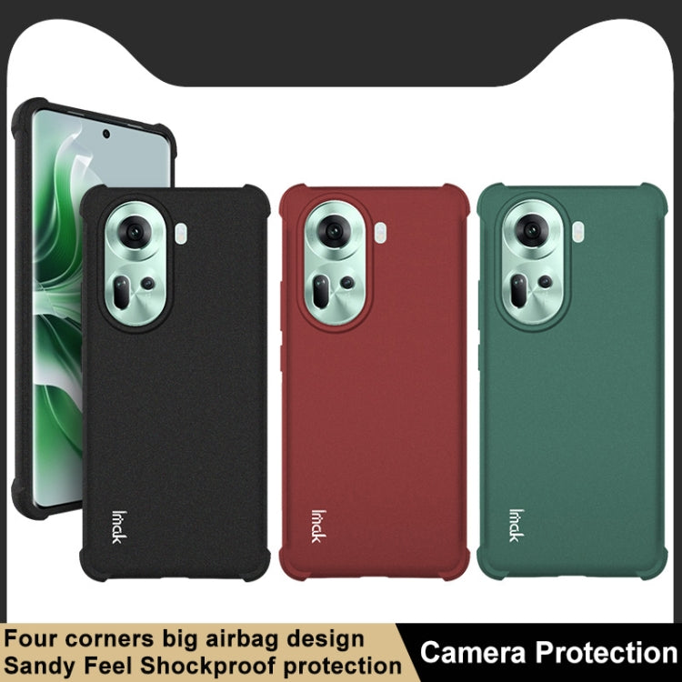 For OPPO Reno11 5G Global imak Shockproof Airbag TPU Phone Case(Matte Red) - Reno11 Cases by imak | Online Shopping UK | buy2fix