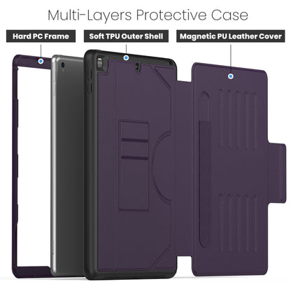 For iPad 10.2 2021 / 2020 / 10.5 Notebook Magnetic Leather Tablet Case(Purple) - iPad 10.2 Cases by buy2fix | Online Shopping UK | buy2fix