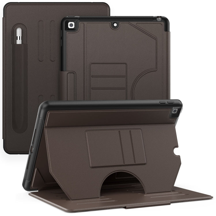 For iPad 10.2 2021 / 2020 / 10.5 Notebook Magnetic Leather Tablet Case(Brown) - iPad 10.2 Cases by buy2fix | Online Shopping UK | buy2fix