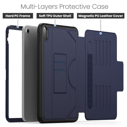 For iPad 2025 / 2022 Notebook Magnetic Leather Tablet Case(Navy Blue) - iPad 2025 / 2022 Cases by buy2fix | Online Shopping UK | buy2fix