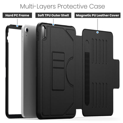 For iPad 2025 / 2022 Notebook Magnetic Leather Tablet Case(Black) - iPad 2025 / 2022 Cases by buy2fix | Online Shopping UK | buy2fix