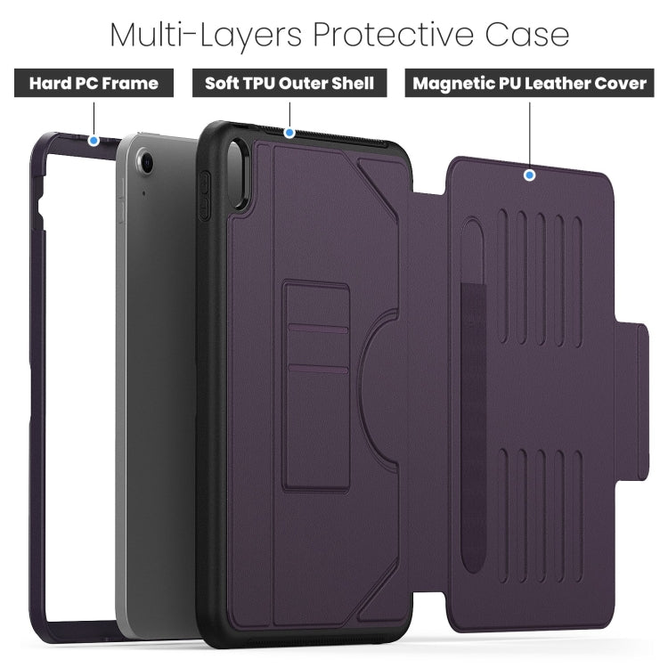 For iPad 2025 / 2022 Notebook Magnetic Leather Tablet Case(Purple) - iPad 2025 / 2022 Cases by buy2fix | Online Shopping UK | buy2fix