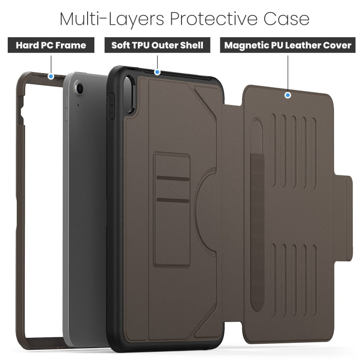 For iPad 2025 / 2022 Notebook Magnetic Leather Tablet Case(Brown) - iPad 2025 / 2022 Cases by buy2fix | Online Shopping UK | buy2fix
