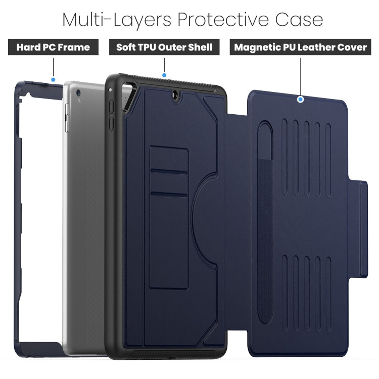 For iPad 9.7 2018 / 2017 / Air Notebook Magnetic Leather Tablet Case(Navy Blue) - More iPad Cases by buy2fix | Online Shopping UK | buy2fix