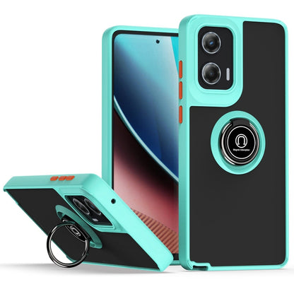 For Motorola Moto G Stylus 5G 2024 Q Shadow 1 Series TPU + PC Phone Case with Ring(Sky Blue) - Motorola Cases by buy2fix | Online Shopping UK | buy2fix