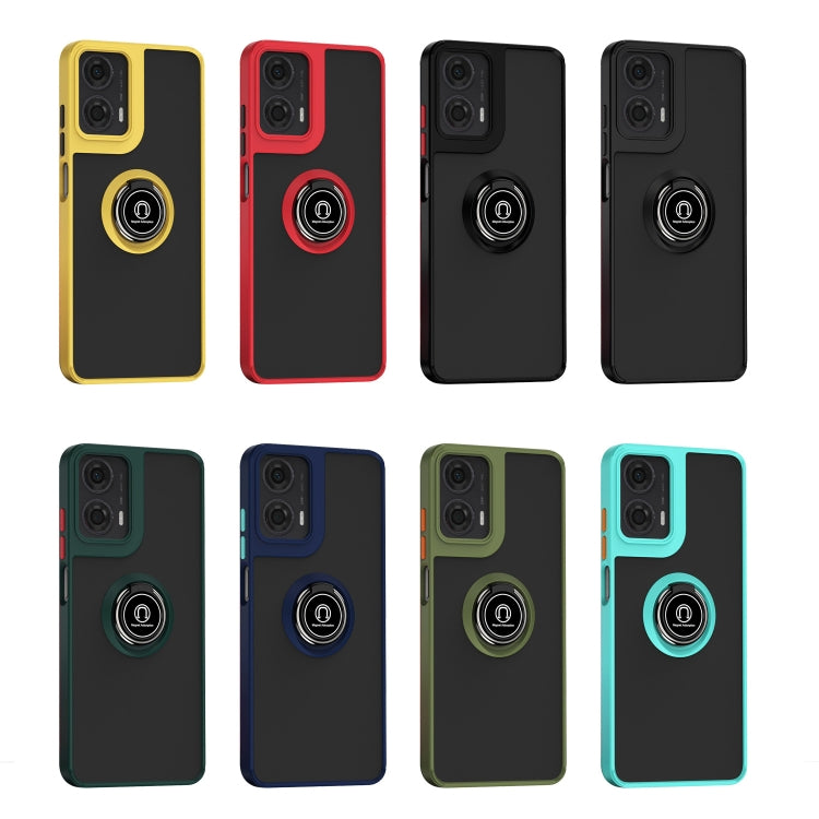 For Motorola Moto G24 / G04 Q Shadow 1 Series TPU + PC Phone Case with Ring(Black+Black) - Motorola Cases by buy2fix | Online Shopping UK | buy2fix