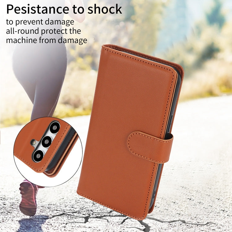 For Samsung Galaxy S24+ / S25+ 5G Multi-Card Wallet RFID Leather Phone Case(Brown) - Galaxy S24+ 5G Cases by buy2fix | Online Shopping UK | buy2fix