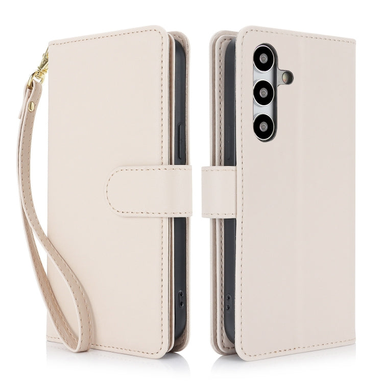 For Samsung Galaxy S24 / S25 5G Multi-Card Wallet RFID Leather Phone Case(Apricot) - Galaxy S24 5G Cases by buy2fix | Online Shopping UK | buy2fix