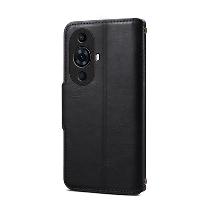 For Huawei nova 11 Pro Denior Cowhide Texture Wallet Style Leather Phone Case(Black) - Huawei Cases by Denior | Online Shopping UK | buy2fix