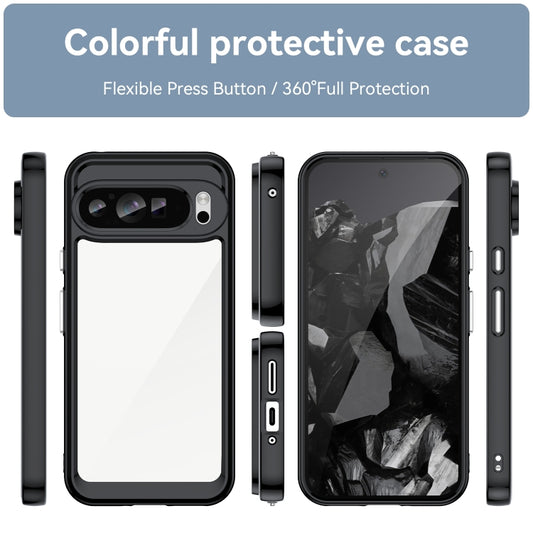 For Google Pixel 9 Pro Colorful Series Acrylic Hybrid TPU Phone Case(Black) by buy2fix