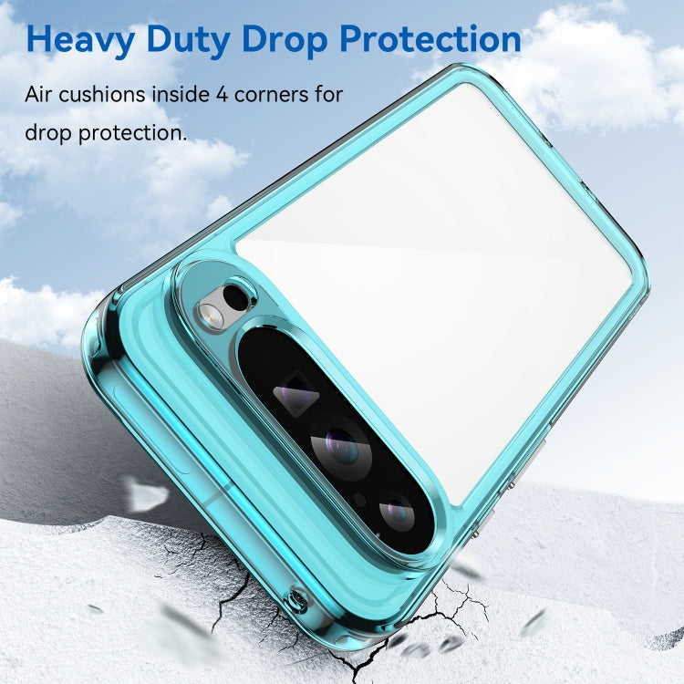 For Google Pixel 9 Pro XL Colorful Series Acrylic Hybrid TPU Phone Case(Transparent Blue) - Google Cases by buy2fix | Online Shopping UK | buy2fix