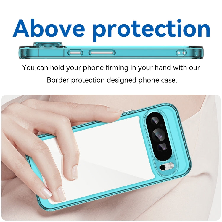 For Google Pixel 9 Pro XL Colorful Series Acrylic Hybrid TPU Phone Case(Transparent Blue) - Google Cases by buy2fix | Online Shopping UK | buy2fix