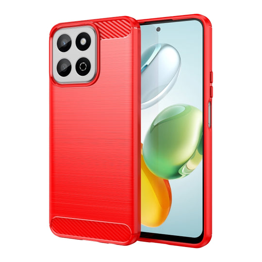 For Honor 200 Smart Carbon Fiber Brushed Texture TPU Phone Case(Red)