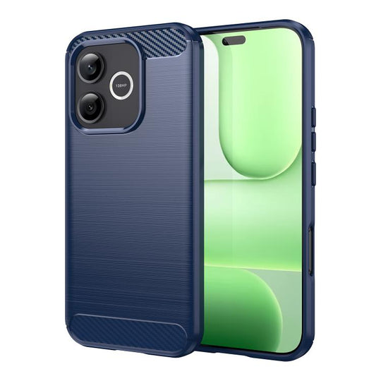 For Honor 600 Lite Global Carbon Fiber Brushed Texture TPU Phone Case(Blue)