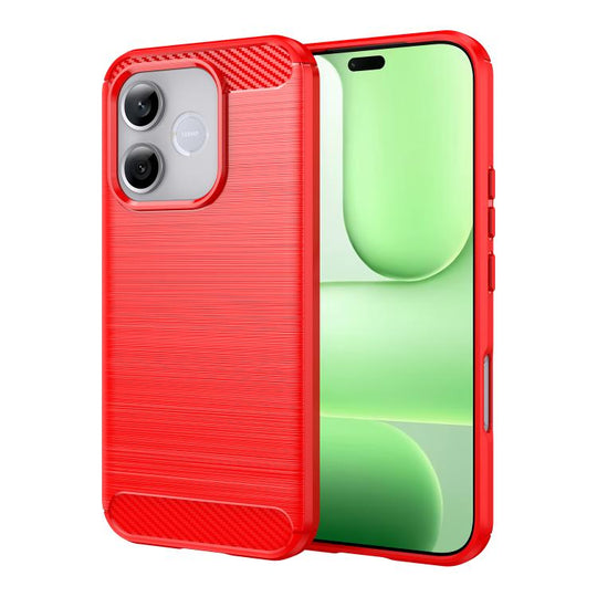 For Honor 600 Lite Global Carbon Fiber Brushed Texture TPU Phone Case(Red)