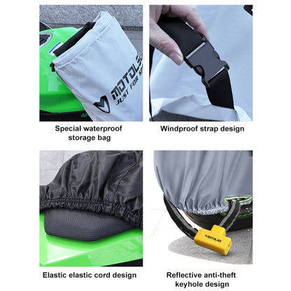 MOTOLSG Motorcycle Waterproof Sunproof Dustproof Thickening Cover, Size:XXL(Silver Black) - Raincoat by MOTOLSG | Online Shopping UK | buy2fix