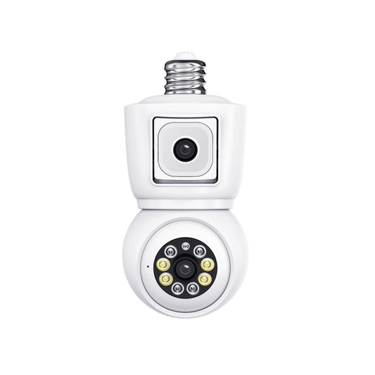 ESCAM QF202 E27 2x2MP Dual Lens Motion Detection Waterproof WiFi IP Two Way Audio Night Vision Camera(White) - Light Bulb Camera by ESCAM | Online Shopping UK | buy2fix