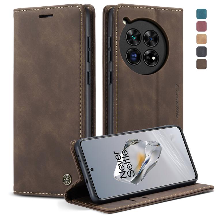 For OnePlus 12 CaseMe 013 Multifunctional Horizontal Flip Leather Phone Case(Coffee) by CaseMe