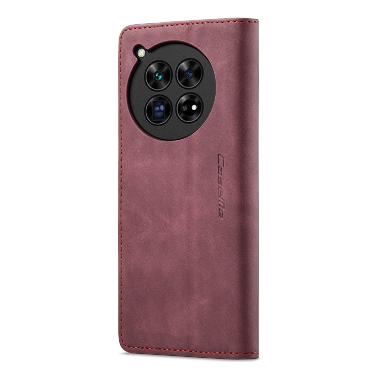 For OnePlus 12 CaseMe 013 Multifunctional Horizontal Flip Leather Phone Case(Wine Red) by CaseMe