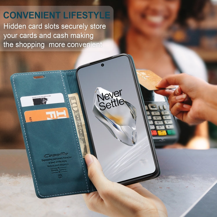 For OnePlus 12 CaseMe 013 Multifunctional Horizontal Flip Leather Phone Case(Blue) by CaseMe