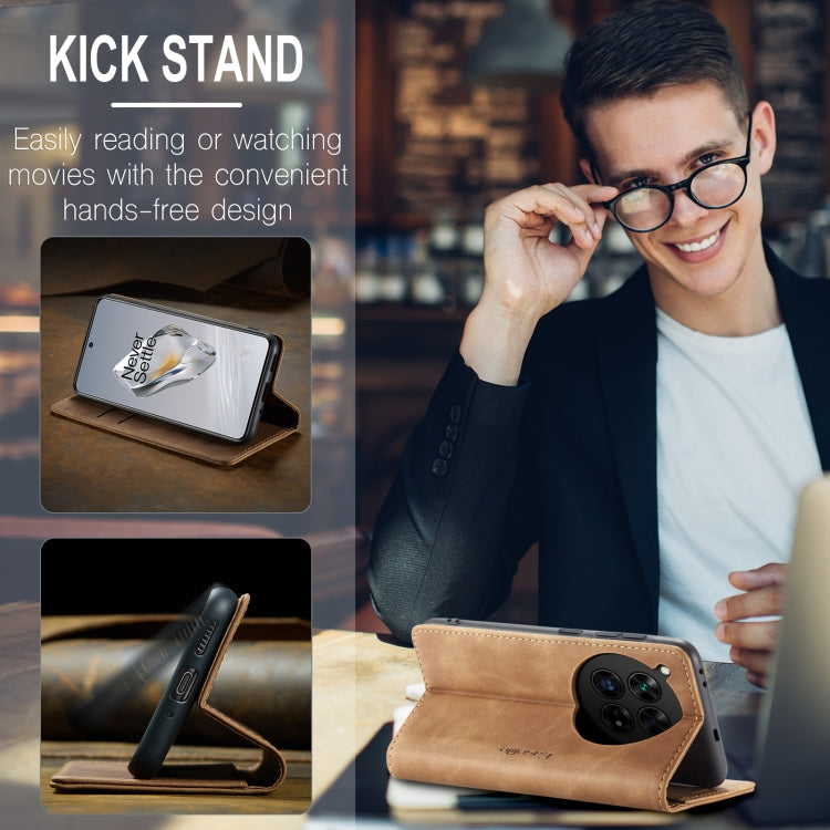 For OnePlus 12 CaseMe 013 Multifunctional Horizontal Flip Leather Phone Case(Brown) by CaseMe