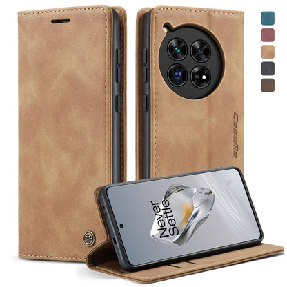 For OnePlus 12 CaseMe 013 Multifunctional Horizontal Flip Leather Phone Case(Brown) by CaseMe