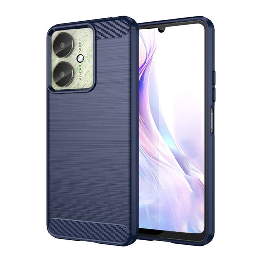 For Xiaomi Redmi 13R 5G Brushed Texture Carbon Fiber TPU Phone Case(Blue) - 13R Cases by buy2fix | Online Shopping UK | buy2fix