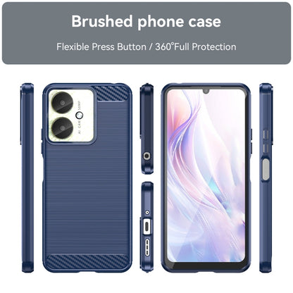 For Xiaomi Redmi 13R 5G Brushed Texture Carbon Fiber TPU Phone Case(Blue) - 13R Cases by buy2fix | Online Shopping UK | buy2fix