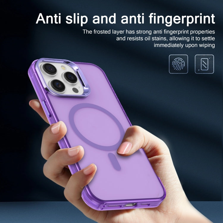 For iPhone 14 Electroplated IMD Magsafe PC Hybrid TPU Phone Case(Purple) - iPhone 14 Cases by buy2fix | Online Shopping UK | buy2fix