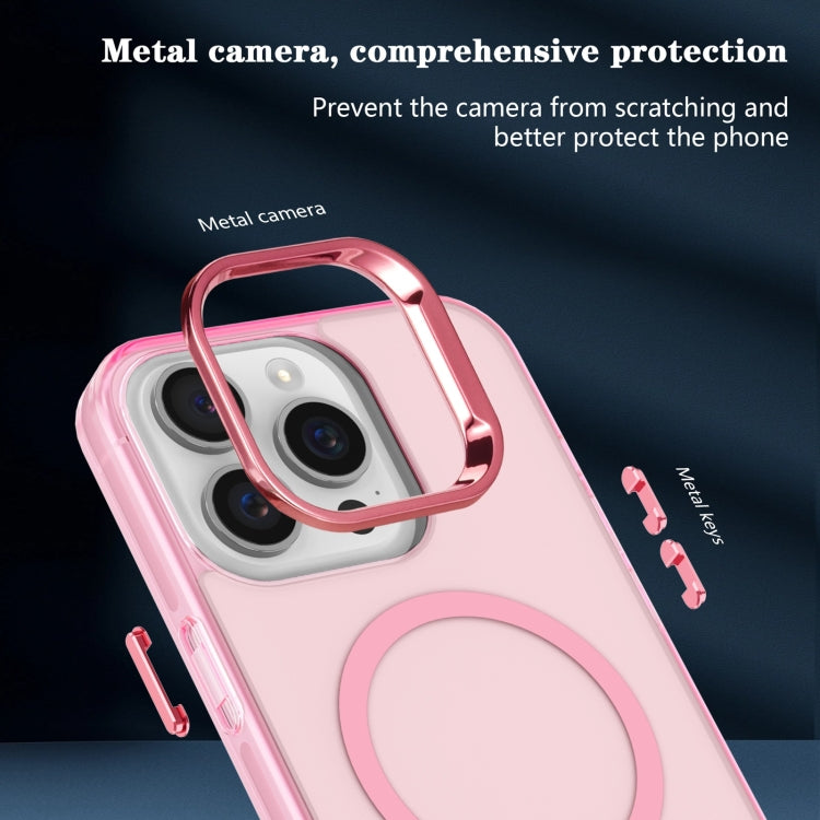 For iPhone 14 Pro Max Electroplated IMD Magsafe PC Hybrid TPU Phone Case(Pink) - iPhone 14 Pro Max Cases by buy2fix | Online Shopping UK | buy2fix