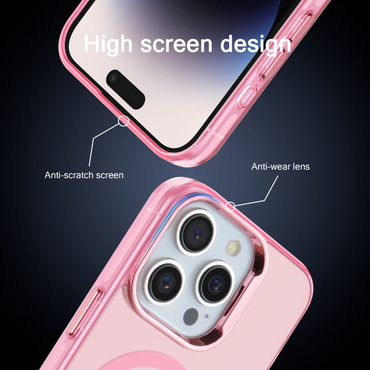 For iPhone 14 Pro Max Electroplated IMD Magsafe PC Hybrid TPU Phone Case(Pink) - iPhone 14 Pro Max Cases by buy2fix | Online Shopping UK | buy2fix